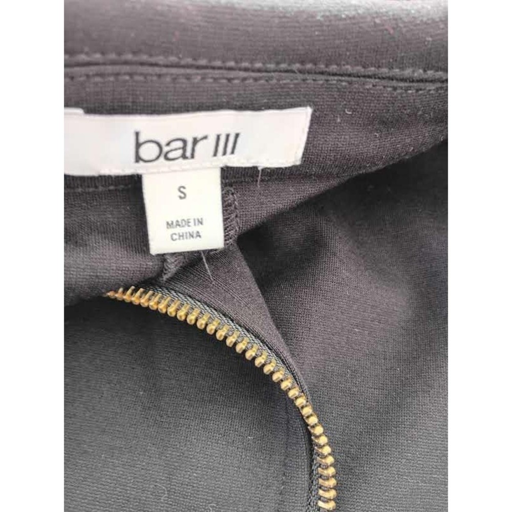 bar III Black Asymmetrical Zipper Moto Jacket‎ Blazer Style Size Small - Picture 11 of 15